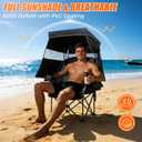 Camping Chair with Canopy Shade Heavy Duty Folding Chair with Umbrella Cup Holder Oversized Beach Chairs with Canopy for Adults Portable Padded Outdoor Lawn Chair for Sports Events Fishing, 500LBS