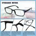 Kerecsen 4 Pack Reading Glasses for Men and Women with Spring Hinges, Lightweight Black Rectangular Readers Eyeglasses (4BLACK, 2.00, x)