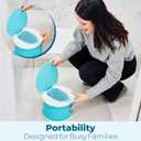 Portable Toddler Travel Potty with Silicone Insert  Foldable Potty Chair for Car & Road Trips, Spill-Resistant Training Toilet, Compact Emergency Potty, Includes Disposable Bags - Blue