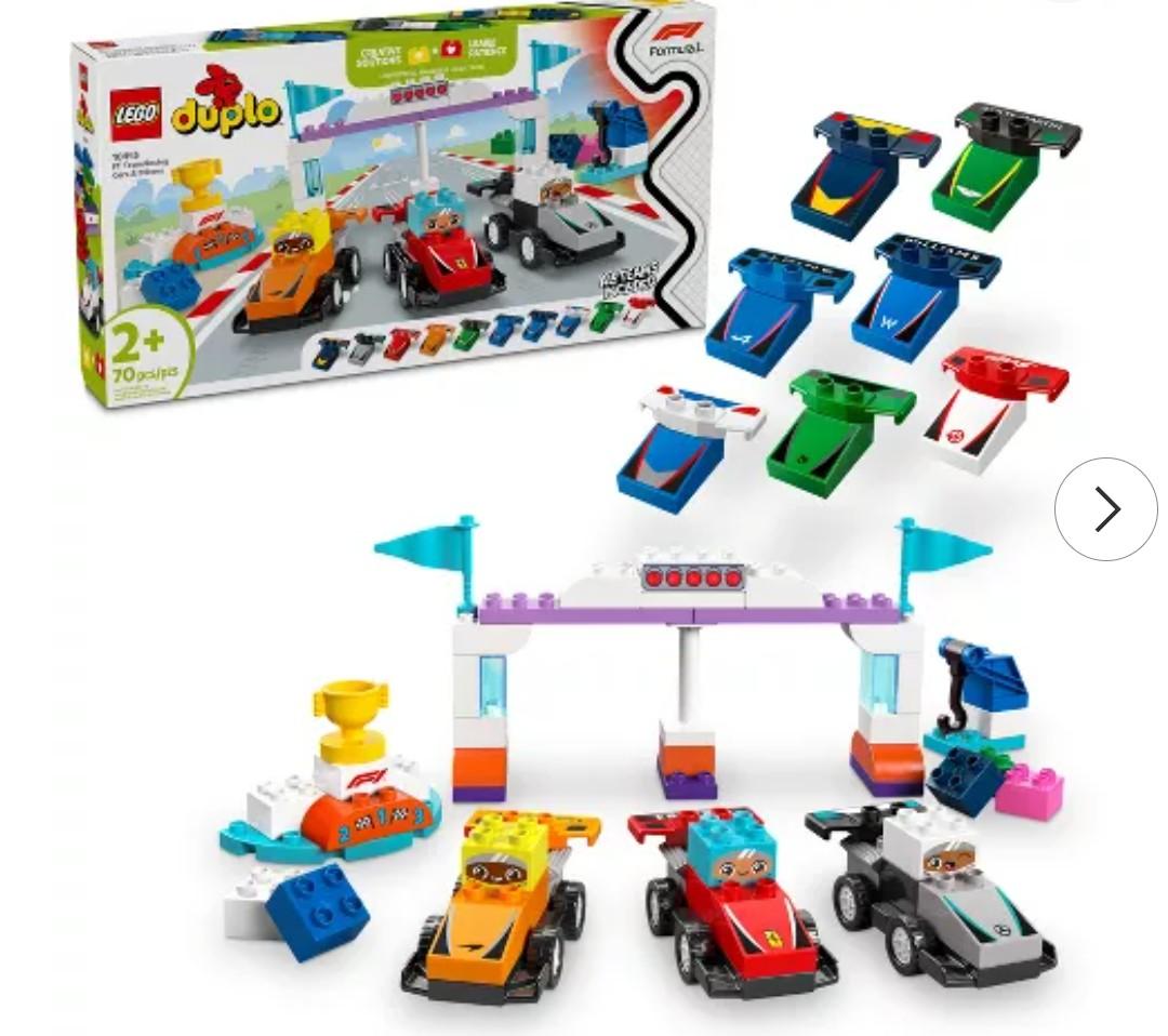 LEGO DUPLO Town F1 Team Race Cars & Drivers Building Toy for Toddlers 10445