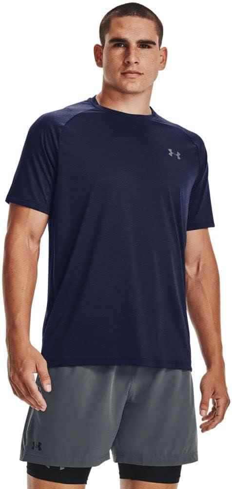 Under Armour Men's Tech Shirt Sleeve (Midnight Navy/Pitch Gray, XXL)