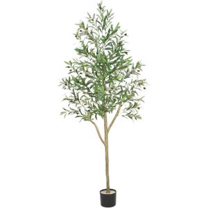 Olive Trees Artificial Indoor, 6ft Artificial Plants Indoor with Lifelike Fruits and Realistic Leaves - Indoor Tall Faux Olive Trees for Modern Home Office Living Room Decor