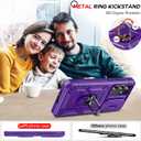 LeYi Compatible for Galaxy S24-FE Case: Samsung Galaxy S24 FE Case with Screen Protector X 2 Tempered Glass & Magnetic Stand, Dual Layer Protective S24FE Phone Case para Cell Android S 24 FE, Purple