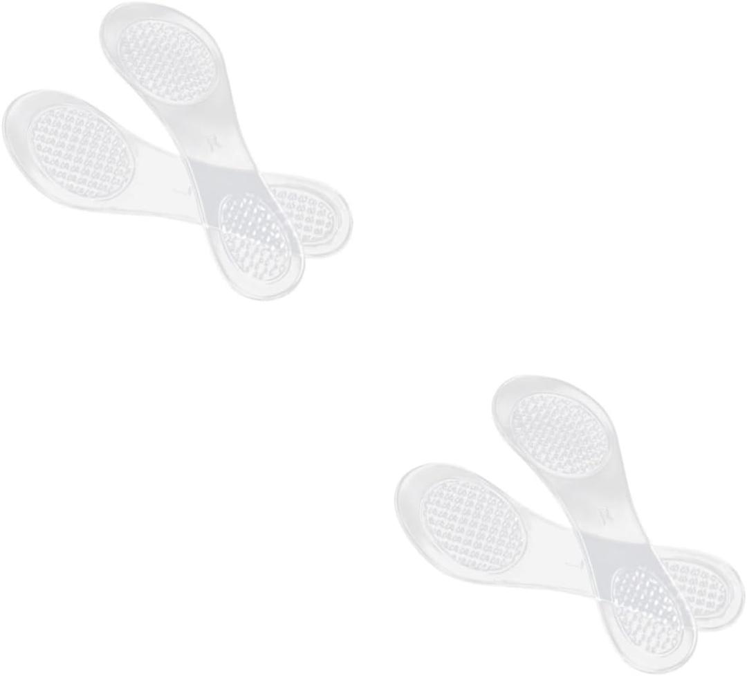 2pairs High Heel Gel Cushion Insoles for Women Transparent - Foot Pads Arch Support Inserts Reduce Friction Heel Discomfort for Pumps Sandals Design (mediumx2pcs)