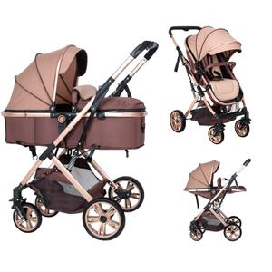 Baby Stroller Newborn Foldable Pushchair with Adjustable Canopy Folding High Landscape Infant Carriage, Anti-Shock Toddler Pushchair