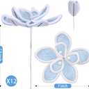 Norme 12 Pcs Pastel Christmas Decor Candyland Christmas Poinsettia Tree Decorations Velvet Candy Artificial Flowers Candy Xmas Ornaments for Xmas Decor Supplies(Blue)