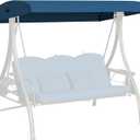 Outdoor Porch Swing Canopy Replacement Cover, 3 Seat Swing Cover UV-Resistant for 3-Seat Porch Swing (Blue, 76.8x47.2x9.1in)