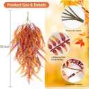 RECUTMS Fake Hanging Plants 4 Pcs Artificial Boston Ferns for Outdoors UV Resistant Draping Faux Greenery Plastic Decorative Vines for Bedroom Wall Garden Wedding Indoor (Brown)