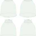 4 Pack Clear Glass Shade Replacements, Bell Shaped Glass Shade Covers for Ceiling Fan Light Fixture, 4.92"High, 4.72"Diameter, 1.65 "Fitter, High Transmittance Globe Lampshades for Vanity