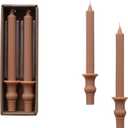 Creative Co-Op Tall Unscented Taper Candles, Tan, Set of 2