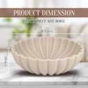 L'ARL GMVOI Large Decorative Bowl - Modern Handicraft Bowls for Home Decor - Fruit Bowl for Kitchen Counter - Key Bowl for Entryway Table - Ruffle Centerpiece Bowl Decor,Artificial Stone Beige