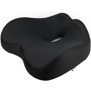 Pressure Relief Seat Cushion for Long Sitting Hours on Office, Home Chair, Car Memory Foam Office Chair Cushion for Back, Coccyx, Tailbone Pain ReliefBlack
