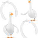 3 x Booson 2 Pcs Poseable Goose Wings Porch Lawn Goose Clothes Downy Swinging Goose Outfit Accessories for 23"- 28" Outdoor Patio Yard Lawn Art Decoration