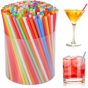 [1000 Pcs] Colorful Disposable Cocktail Short Straws - 5 Inch Length 0.16 Inch Diameter Coffee & Cocktail Stirrers Plastic Bulk Straws for Whiskey,Bar,Club,Soda,Cocktail,Party