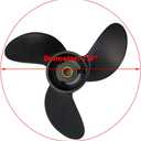 Boat Propeller 7.8x8 for Mercury Outboard Motors 2-Stroke 5HP 48-812950A02 /Tohatsu/Nissan 4HP 5HP 6HP 3R1-W64516-0 3R1W645160M