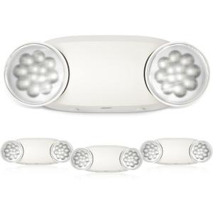 FREELICHT 4 Pack Emergency Lights for Business, with Battery Backup,Hard Wired, UL 924 Certified,AC 120/277V,Two Head Adjustable LED Emergency Lighting