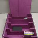 Trading Card Storage Box, Holds 1800 Sleeved Cards with 10 Dividers & 3 Stoppers, Magnetic Closure PU Leather Card Case for MTG, PTCG, YGO, Sports Cards (Black&Purple)