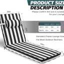 Outdoor Chaise Lounge Cushion with Headrest, 80x26x3 in, 2Pack, 2 Count-80 in L X 26 in W X 3 in T