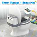 Toddler Potty Training Toilet with Diatomaceous Earth Mat Realistic Toilet for Toddlers with Lid, Splash Guard & Non-Slip Base Baby Potty Training Toilet with Bonus Tic-Tac-Toe Play Mat