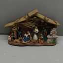 Nativity Scene Indoor 10.2 Inch Christmas Music Village Manger Nativity Sets Tabletop Jesus Christmas Figurines Decorations Christmas Ornaments