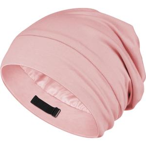 OLESILK Silk Baby Bonnet 6-12 Months: 100% Mulberry Silk & Modal, Anti-Frizz for Curly Hair, Adjustable Fit Growing Toddler (Pink)