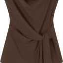 ZESICA Women's Summer Business Casual Tank Tops 2026 Cowl Neck Sleeveless Knit Slim Shirts Spring Work Dressy Blouses (Black, S)