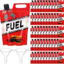 Jingmore 50 Pcs Race Car Fuel Can Drink Pouches with Funnels 15 oz Gas Fuel Can Juice Bag Racing Favor Birthday Party Decorations Supplies for Racing Car Theme Party