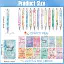 Maritown 48PCS Bible Verse Pens with Christian Notepads Inspirational Quotes Pens Flower Scripture Ballpoint Pens for Women Student Religious Easter Gifts for School Office (Gouache Flowers, 48)