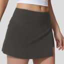 High Waisted Tennis Skirts for Women Side Slit Golf Skorts with 3 Pockets A Line Athletic Skirt in Shorts for Workout Sports (Brown, M)