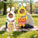 Easter 2 Pack 37.8in Face Yard Signs Egg Hunt Decoration, Bunny Backdrop with Stakes Photo Prop for Garden Outdoor Porch