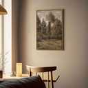 InSimSea Framed Canvas Prints Art Vintage Decor, Room Decor Large Artwork for Wall Poplars, ragny Vintage Painting Prints Office Kitchen Bathroom Decoration, 16"x24"