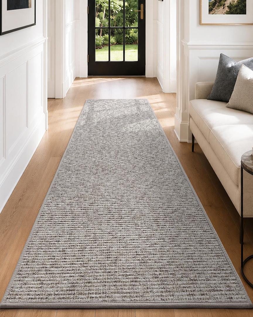 Color&Geometry Hallway Runner Rug 36"x120", Non-Slip, Easy to Clean Floor Carpet Runners for Hallways Entrance Living Room, Heather Beige