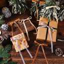 36 Pcs Khaki Velvet Bows Christmas Tree Ornaments Premade Brown Beige Vintage Velvet Ribbon Bows Neutral Ornaments for Tree Garland Wreath Indoor Xmas Decorations, Width of 3/8"