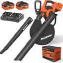 MAXLANDER Cordless Leaf Blower & Vacuum with Bag, 3-in-1 Brushless Battery Powered Leaf Vacuum Mulcher 40V 170MPH 360CFM 5 Speeds Leaf Blowers for Lawn Care 2x4.0Ah Battery & Charger Included