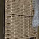 4 Panel Rattan Divider Short Room Partition Screen,Double Sided Folding Divider for Room Separation,Light Brown,47.2" H x 63" W