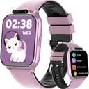 Smart Watch for Kids,1.85" Fitness Tracker with Heart Rate,Sleep Monitor,Built-in AI(Translation/Q&A/Watch Face/Image recognition Smartwatches,NO APP/Phone, Gift for Boys Girls.(Built-in AI, Pink)