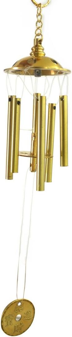 Feng Shui Brass 6 Rod All Metal Windchime W Free Fengshuisale Red String Bracelet J2004