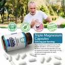 Triple Magnesium Complex Supplement 235mg with Magnesium Citrate, Malate & Lysinate Chelate | Magnesium Supplement for Sleep, Muscle Relaxation, Energy & Nerve Support | 60 Capsules, USA Made, Exp 04/2028
