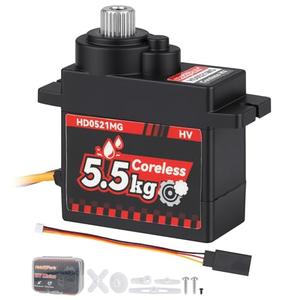 HobbyPark Waterproof Micro Servo Coreless Motor Metal Gear Digital Servos 5.5kg High Torque Mini Servo for FCX24 Axial SCX24 AX24 1/24 RC Crawler Car Upgrades Replacement