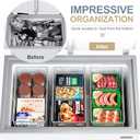 Heyuzb 8 PACK Freezer Organizer Bins Fridge Organizers and Storage Stackable Refrigerator Organizers Bins with Side Handles Clear Storage Bins for Pantry, Under Sink, Kitchen Cabinet