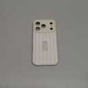 KANGHAR Compatible with iPhone 17 Pro Case, Support for MagSafe, Silicone Stripes Cute Pattern, Wristband Kickstand Camera Protection Soft Slim Cover for Girls Women -White