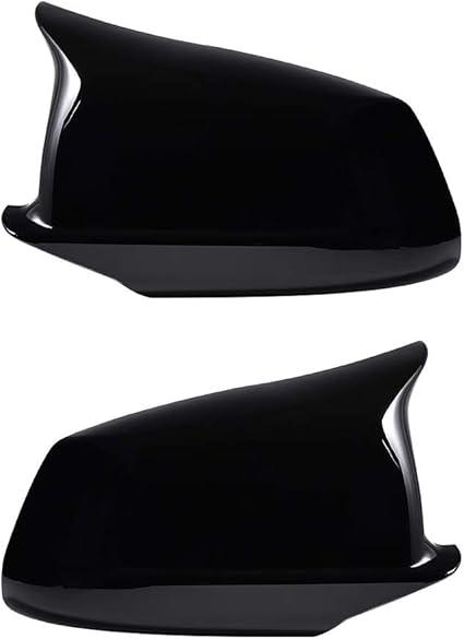 2X Black Door Wing Rearview Side Mirror Cover Cap Compatible with 2011-2013 BMW F10 5-Series Sedan Pre-LCI (Glossy Black)