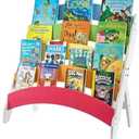 Stoneandegg Wooden Kids Bookshelf, Rainbow Book Shelf for Kids Rooms, 4 Tier Toddler Storage Book Rack, Montessori Bookcase for Playroom, Nursery, Living Room