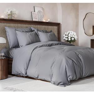 Duvet Cover Full Size Set - Extra Soft Full Size Duvet Cover 80 x 90 with 2 Pillow Shams - Hotel Luxury Easy Care and Fade Free w/Zipper Closures & Ties - Comfy Breathable Bedding Set (Steel Blue) (05 - Steel Blue  (No Comforter))