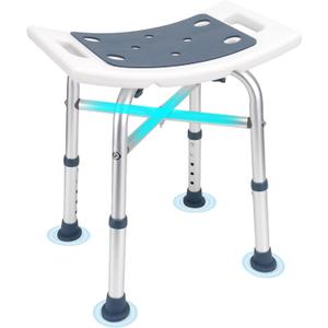 Heavy Duty Shower Chair for Inside Shower, Height Adjustable Shower Seat, Tool-Free Assembly Tub Chair, Handicap Shower Bench, Bath Stool for Senior, Elderly & Adults