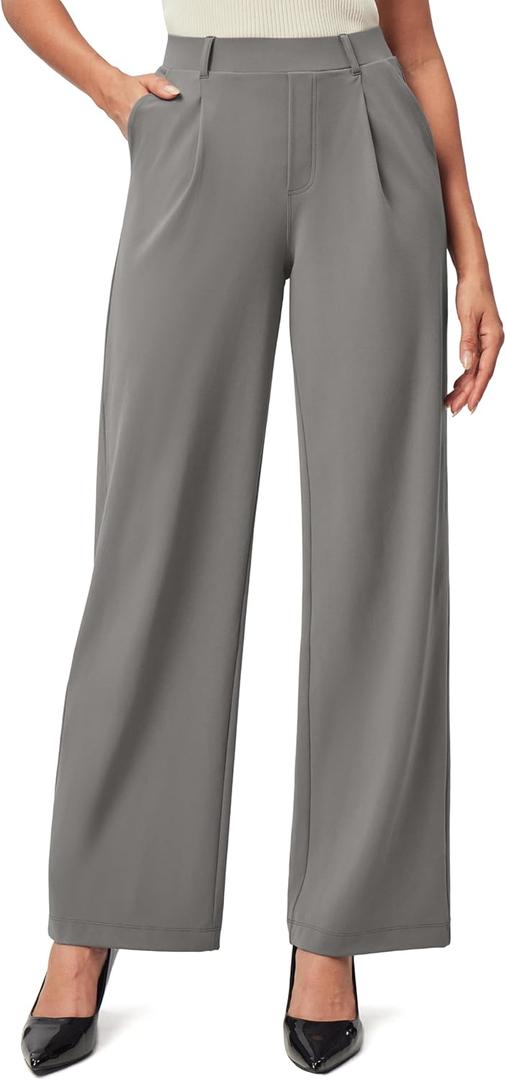 IUGA Bootcut Yoga Pants with Pockets for Women High Waisted Workout Pants Women Flare Yoga Pants Tummy Control (Gray, L)
