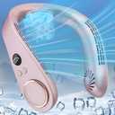 Cooling Neck Fan,5500mAh Personal Fan Neck AC Unit,Portable Leafless Hanging Neck Fan,USB Handsfree Mobile Body Headset Face Devices with LED Display for Adults Childrens in Summer Hot Weather Purple