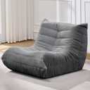 Bean Bag Chairs for Adults Giant Bean Bag Chair Memory Foam BeanBag Chair Bean Bag Sofa with Filler Faux Fur Fireside Beanbags Lazy Sofa for Living Room Bedroom Office (Grey Corduroy, Single)