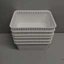 6-Pack White Storage Plastic Baskets, Plastic Weave Basket for Organizing