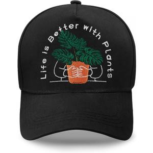 Gardening Gifts for Women, Gardening Hat, Adjustable Gardeners Baseball Cap Black